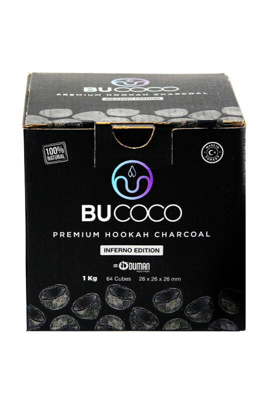 BUCOCO 26MM KÜP NARGİLE KÖMÜRÜ - 1KG - INFERNO EDITION